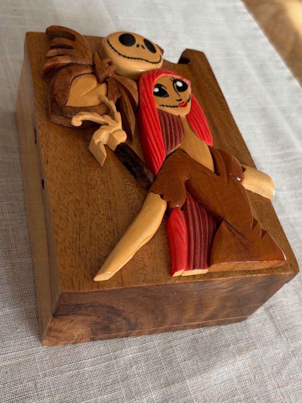 Nightmare Before Christmas Inspired Handmade Wooden Keepsake Secret Box 🎃
